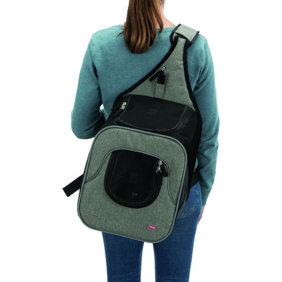 Рюкзак-переноска Trixie Savina для собак фронтальний поліестер чорний/сірий до 10 кг 30х33х26 см | Зображення 3