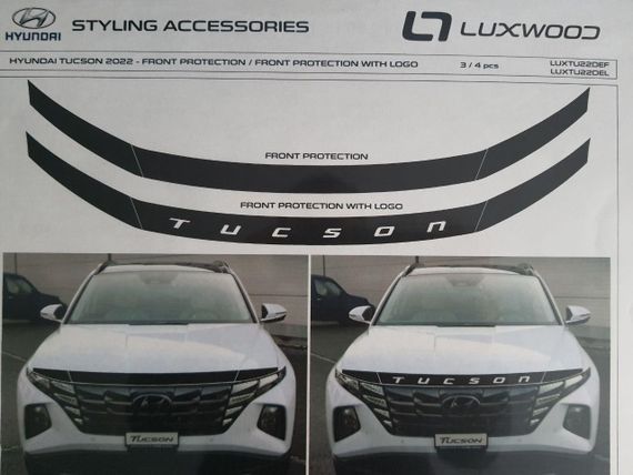 Молдинг, мухобійка, орнамент, лого на капот HYUNDAI TUCSON 22-23, HYTU22DEL | Зображення 2