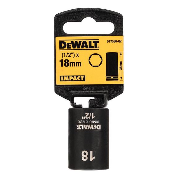 Головка торцевая ударная короткая 18мм IMPACT DeWALT DT7536 | Зображення 1