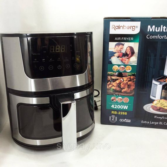 Фритюрница для пончиков Rainberg RB-2268 4200 Вт, Картошка фри без масла, Мультипечь с функцией гриля RS-76 | Зображення 1