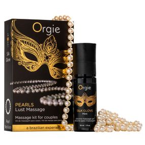 Набор для жемчужного массажа Orgie – Pearls Lust Massage (30 мл), силиконовый гель, ожерелье Sex Aura