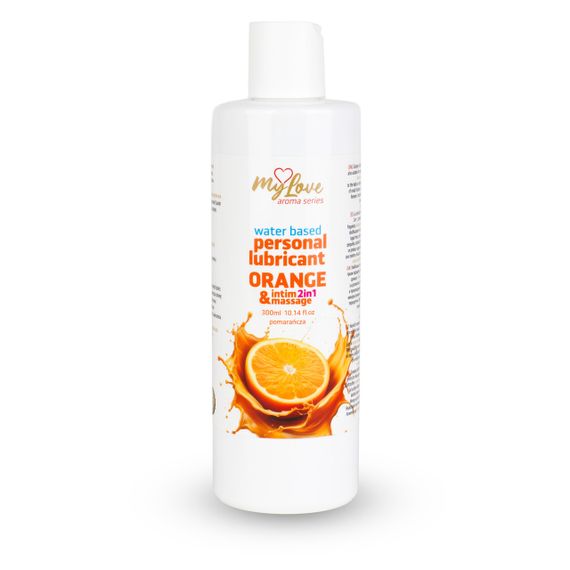 Водний лубрикант 2в1 для інтимної близькості та масажу MyLove Aroma Series Orange (Апельсин), 300 мл Sex Aura