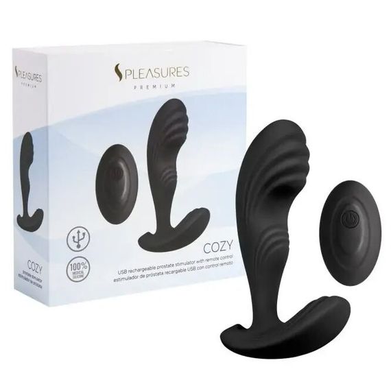 Вібромасажер простати S Pleasures Premium Cozy, чорний, з рельєфною головкою, 10 режимів | Зображення 3