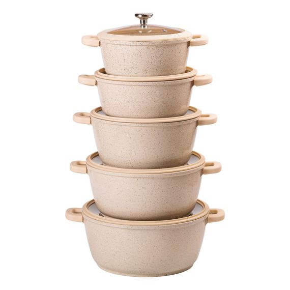 Набор из 5 кастрюль 2/3/4/5/6 л, толстое доно алюминиевые MGC | Зображення 4