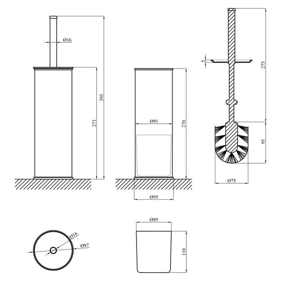 Ершик для унитаза напольный Kroner KRP Graz - GRP017R (CV035549) | Зображення 2