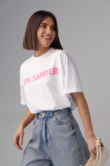 Женская футболка с надписью Jil Sander - белый цвет, L (есть размеры) | Зображення 5