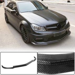 Накладка на передній бампер Lip V2 (для AMG 2012-2014, Cухий карбон) для Mercedes C-class W204 рр
