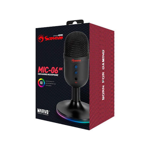 Игровой микрофон RGB MARVO MIC-06 |USB, AUX|, микрофон для игр, микрофон для стрима | Зображення 1