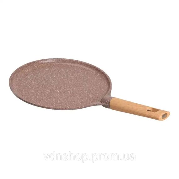 Алюминиевая блинная сковорода с мраморным антипригарным покрытием Ø 26 см, толстое дно MGC кофейного цвета HP-4-429CO | Зображення 1