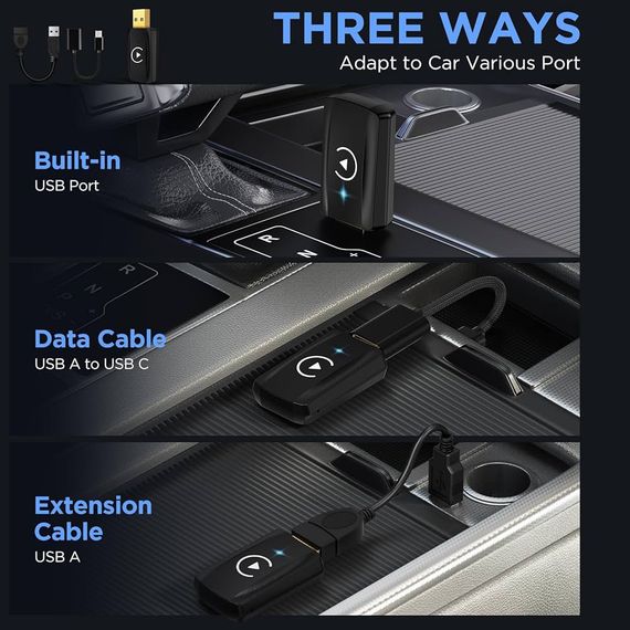 Беспроводной адаптер CarPlay U2C-AIR 3.0, Только для автомобилей с CarPlay и iOS 10+ для iPhone, | Зображення 3