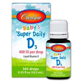 Витамин Carlson Витамин D3 для Малышей в Каплях, 400 МЕ, Baby's Super Daily (CAR-01250)