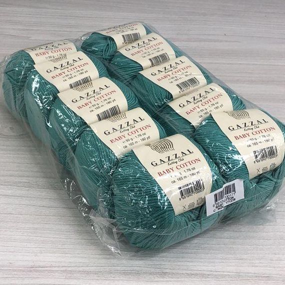 Пряжа Gazzal – Baby Cotton колір 3426 Бірюзовий | Зображення 3