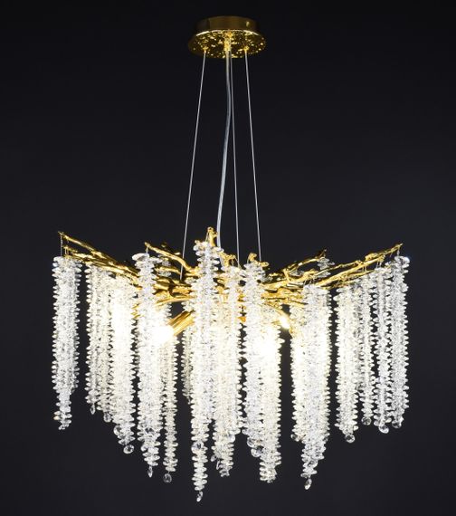 Люстра підвісна на 8 лампочок 27746 Золото 40-150х60х60 см. | Зображення 1