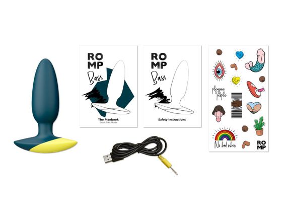 Анальная вибропробка Romp Bass Dark Green, силикон, перезаряжаемая,  макс. диаметр 3 см Sex Aura | Зображення 4