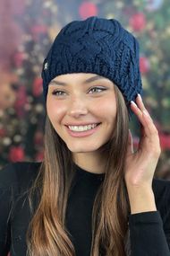 Шапка «Камелия» джинсовый