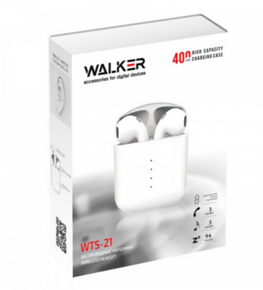 Навушники бездротові WALKER WTS-21 білий | Зображення 1