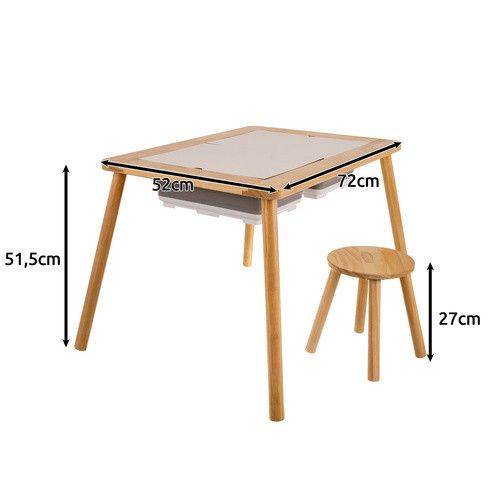 Дерев'яний сенсорний розвивальний стіл для дітей Kruzzel 26366 зі стільцем | Зображення 1