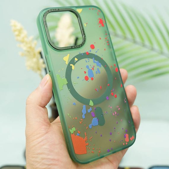 Чехол TPU+PC Flush with MagSafe для Apple iPhone 13 Pro (6.1") Dark green | Зображення 2