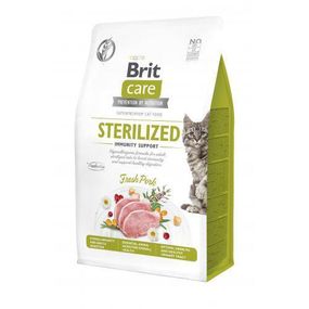 Сухой корм Brit Care Cat by Nutrition Sterilized Immunity Support для стерилизованных кошек, со свининой, 400