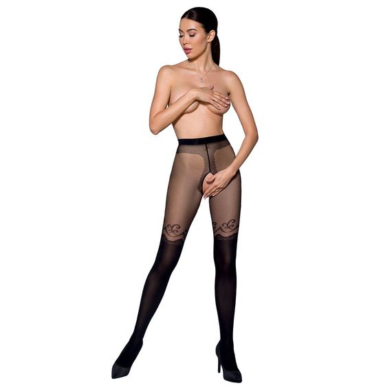 Колготки з відкритим доступом, подвійна щільність Passion TIOPEN 012 1/2 (20/40 den), black | Зображення 2