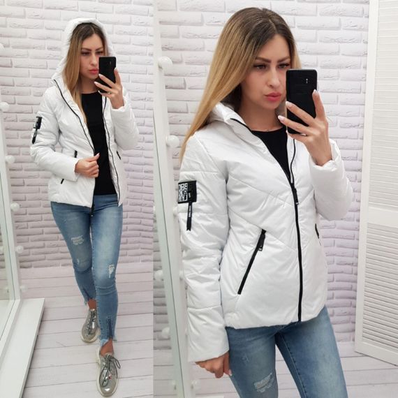 Жіноча демісезонна куртка, арт. 1008, білий | Зображення 5