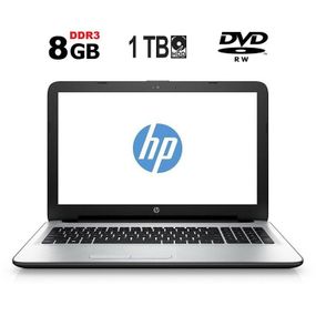 Ноутбук HP 15-ac185no / 15.6" (1920x1080) TN / Intel Celeron N3050 (2 ядра по 1.6 - 2.16 GHz) / 8 GB DDR3 / 1000 GB HDD / Intel HD Graphics / WebCam / DVD-RW б/у