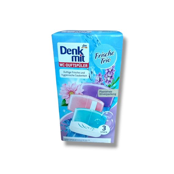 Туалетний блок ароматизатор + 3 наповнювачі 3*55мл DenkMit  WC Duftspuller Gel Frische Trio