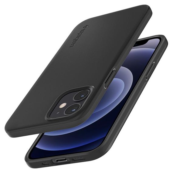 Чехол Spigen для Apple iPhone 12 mini Thin Fit, Black (ACS01739) | Зображення 6