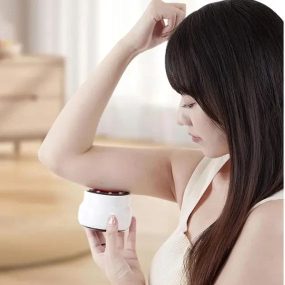 Антицеллюлитный вакуумный массажер Intelligent Cupping Massage, аккумуляторный ручной массажер для всего тела Белый LY-873-White | Зображення 3