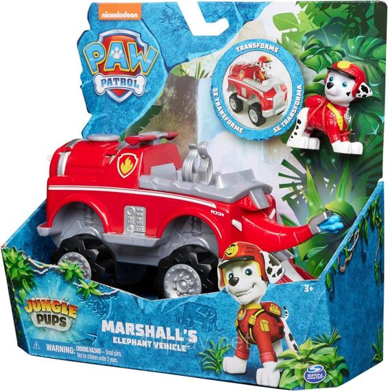 Щенячий патруль у джунглях Машина слон та фігурка Маршала Оригінал Paw Patrol Jungle Pups Marshall Elephant Vehicle | Зображення 2
