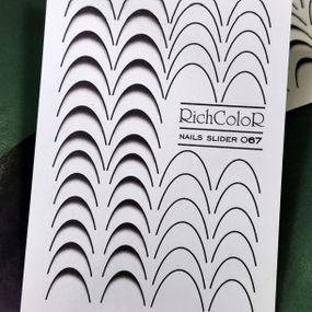 Рифлений слайдер для френча RichColor 067 на водяній основі (6.5x9.5см)