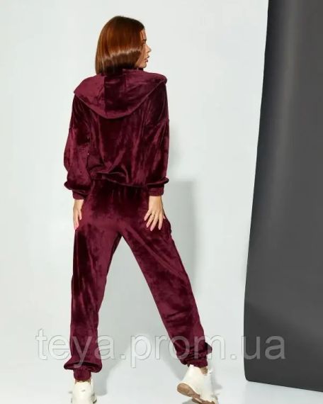Спортивний костюм для жінок колір бордовий розміри S, M, L, XL FI_008563 | Зображення 2