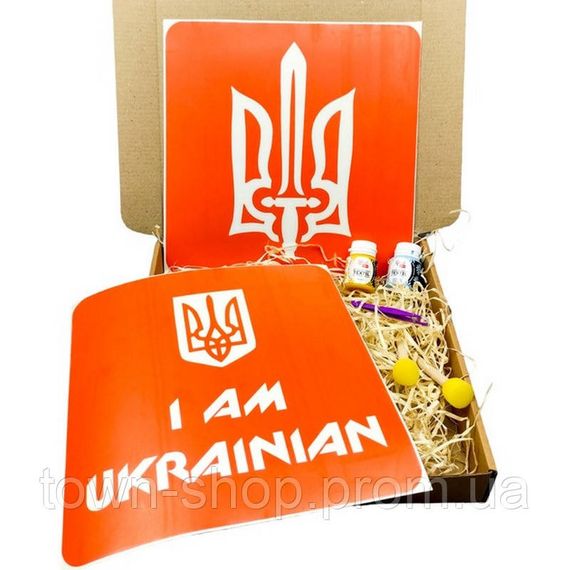 Набор для рисования по ткани «I Am Ukrainian, Тризуб» paint-n064-n059