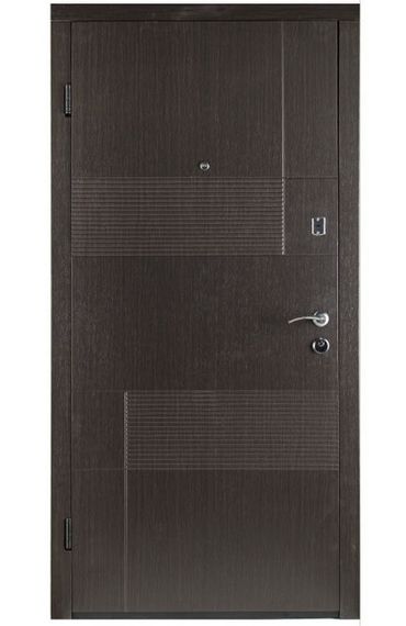 Двері вхідні Порта Ескада 1 Венге темний/біле дерево Венге горизонт темний