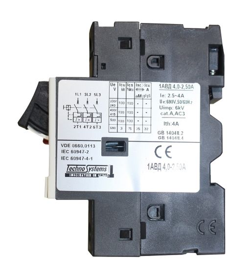 Автоматичний вимикач 1АВД 4.0-2.5А захисту двигуна 220V 0.75kW / 400V 1.5kW Ny95504997 | Зображення 3