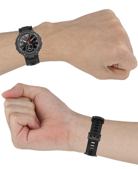 Силіконовий ремінець Primolux для смарт годинника Xiaomi Amazfit T-Rex (A1918) / T-Rex Pro (A2013) - Black | Зображення 5