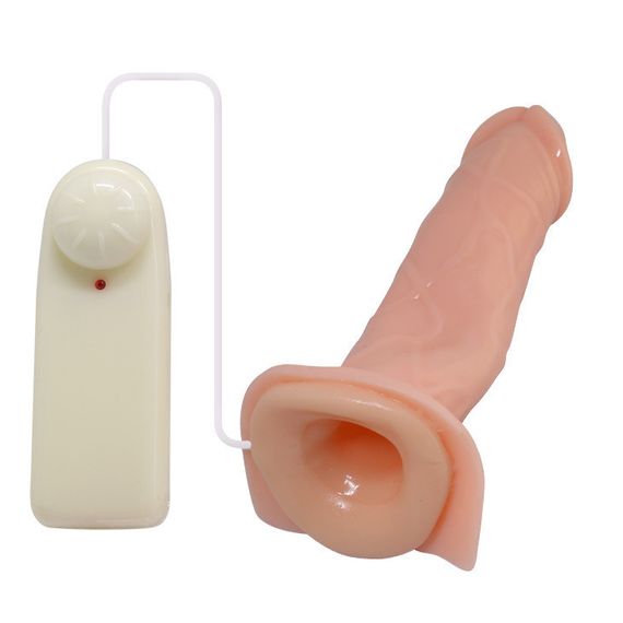 Страпон порожнистий (фалопротез) з вібрацією Baile Vibrating Strap On, беж, 19 × 4 см Sex Aura | Зображення 6