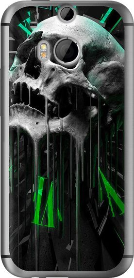 Чехол на HTC One M8 Череп-часы "4100u-30-17620"
