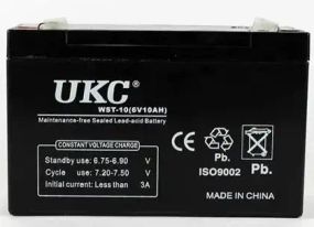 Акумуляторна батарея agm UKC WST-10 6V 10Ah акумулятор для УПСа, акумулятор до дитячого електромобіля