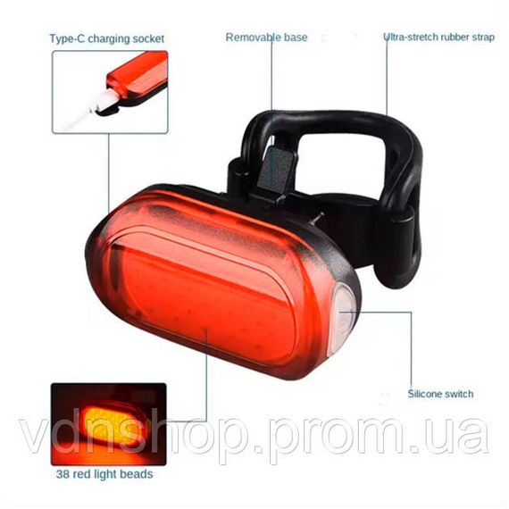 Легкий стоп-сигнал для велосипеда MY-2106, 38LED, Задний стоп сигнал для велосипеда UQ-70 | Зображення 5