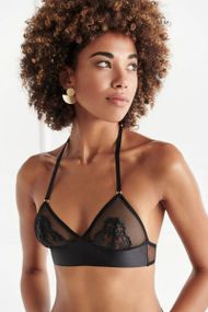 Бюстгальтер із вишитого тюлю Bracli Vienna Halter Bra, Чорний, L, L