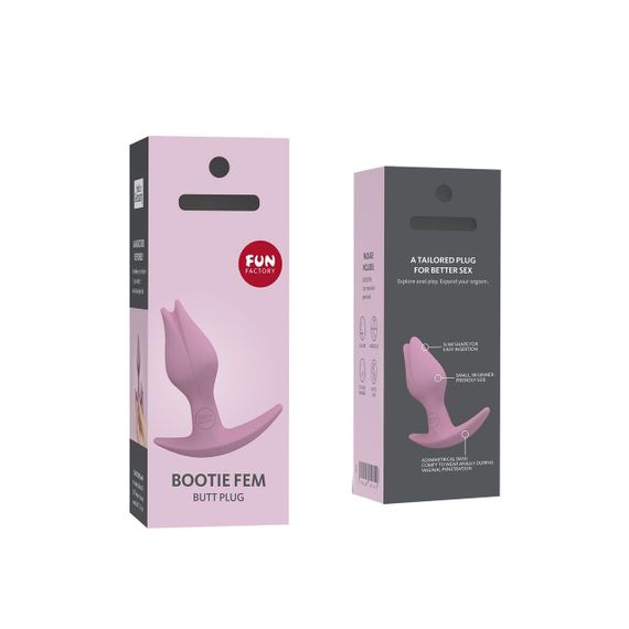 Анальная пробка Fun Factory BOOTIE FEM, розовая, в виде бутона, диаметр 2,9 см, тонкий ограничитель sexstyle | Зображення 3