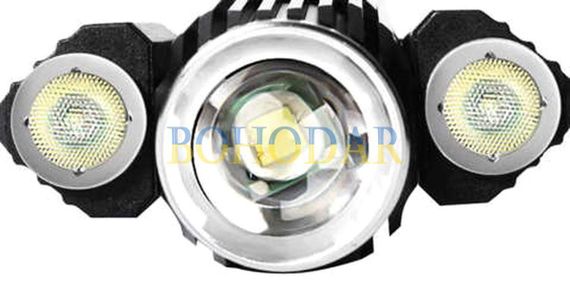 Ліхтарик ліхтар фонарик 2/1 TRIZAND L18369 тактичний +2xXPE 2 БІЧНІ ЛІХТАРІ CREE T6 USB Польща! | Зображення 2