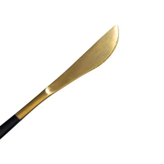 Набір столових ножів 6 штук ножі сервірувальні столові 22.5 см Чорний із золотом HP-20-6 | Зображення 2