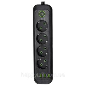 Мережевий фільтр-подовжувач 5 розеток 3xUSB-A 1xUSB-C 5м чорний HP-5-40