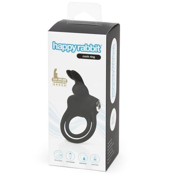 Подвійне ерекційне кільце з вібрацією Happy Rabbit Stimulating Rechargeable Rabbit Cock Ring | Зображення 5