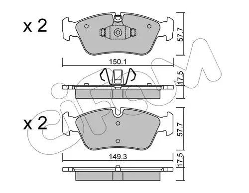 Колодки передні гальмівні E82/E88/E87/E81/E90 04-, CIFAM (8226400) | Зображення 6
