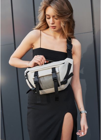 Жіноча сумка бананка Sambag Dynamicdart сіра 38 × 21 × 7 см (80411030) | Зображення 4