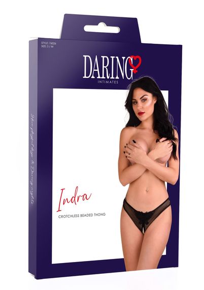 Комплект білизни із прозорого мережива з відкритим доступом Daring Intimates, чорний, S/M | Зображення 7