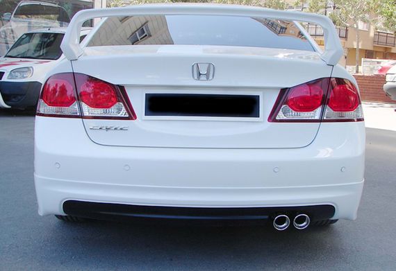 Задній дифузор DPT V-1 (чорний глянець) для Honda Civic Sedan VIII 2006-2011 рр | Зображення 1